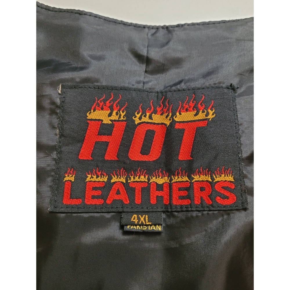 Hot Leathers Men's Black Leather Vest - XXXXL (4XL)- Great Condition, Biker - Picture 4 of 6